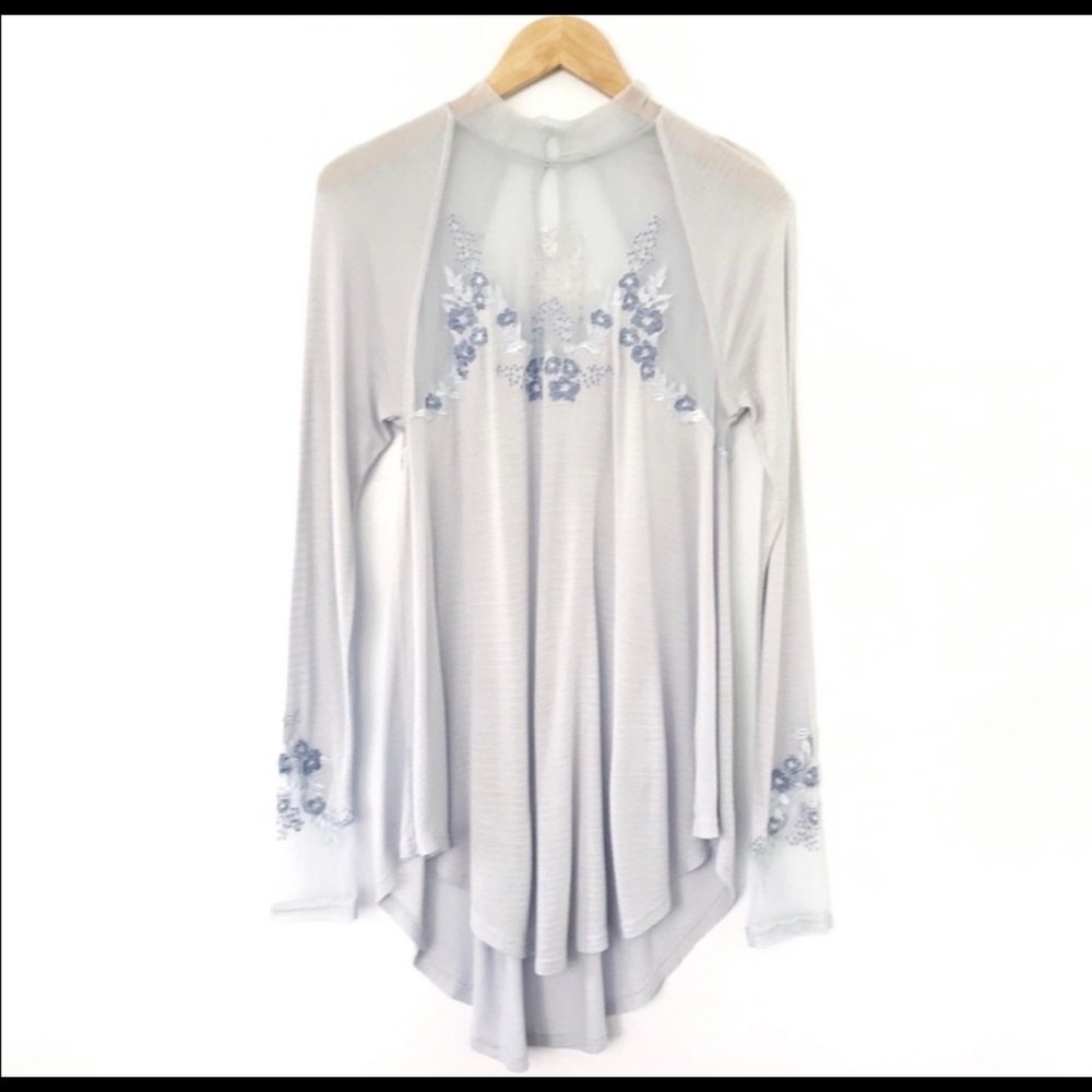 NWT Free People Saheli Glacier Embroidered Top  M